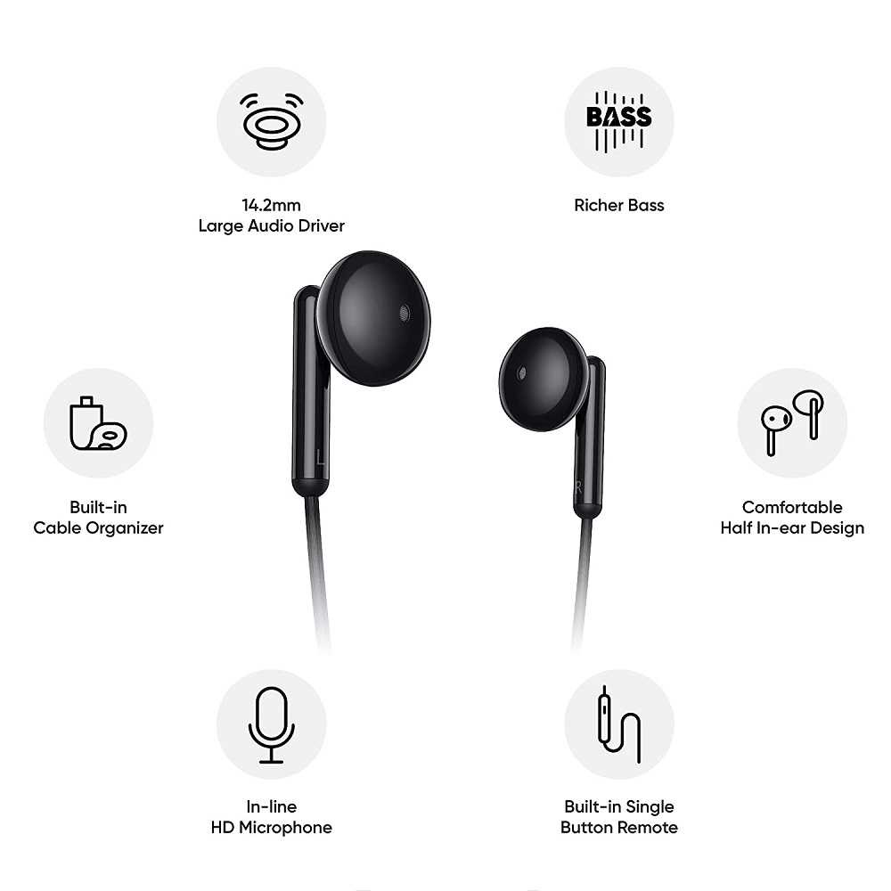 IDN TECH - Realme Buds Classic Wired Earphones with HD Microphone (Replika 1:1)