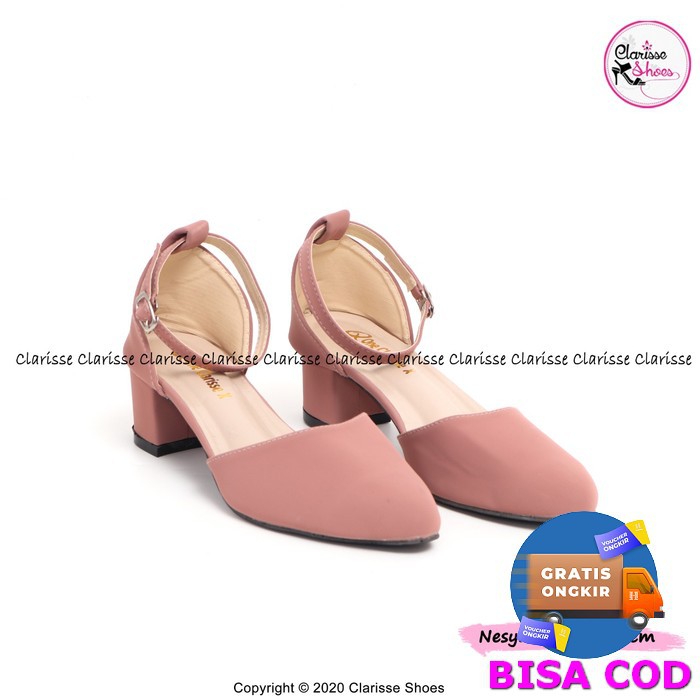 [Kode Barang 6938U] Sandal Hils Wanita Kokop Mangkok Tali Hitam I RK703 BigSc Nesya Sepatu Heel Wani