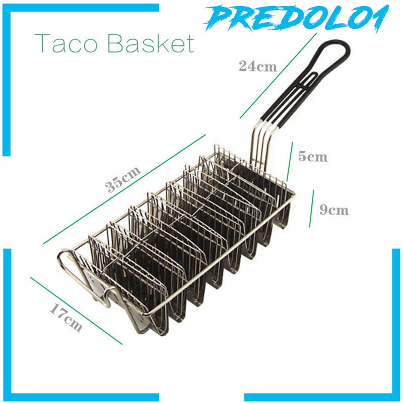(Predolo1) Keranjang Penggorengan Taco Dengan Pegangan