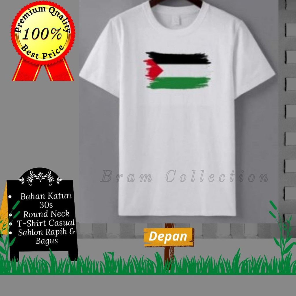 Baju Distro Palestina Kaos Distro Palestina TShirt Distro Premium FLAG PALESTINA Pria Wanita