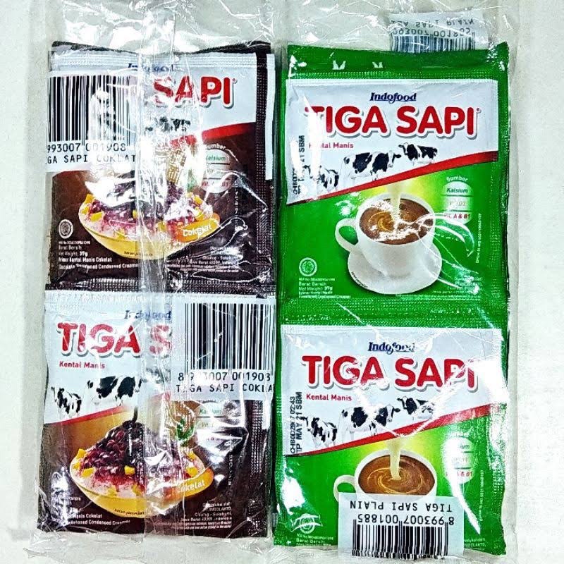 susu sachet tiga sapi 6pcs susu kental manis