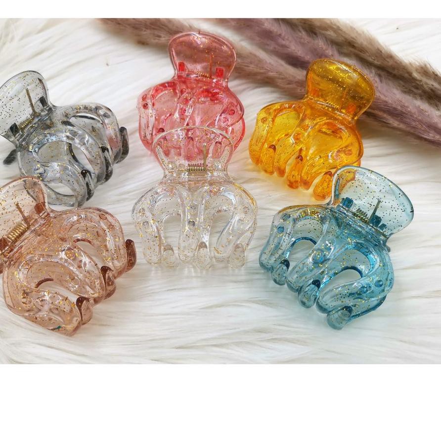 Sale (ISI 6 PCS) JEDAI BENING / JEPITAN BADAI BENING / JEDAI ORI /JEPITAN RAMBUT JEDAI MOTIF GLITTER