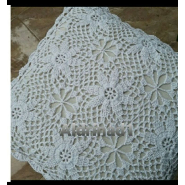 Sarung bantal rajut uk 40x40 2pcs dan 1pc taplak meja rajut uk 40x90