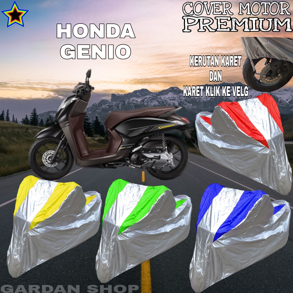 Sarung Motor HONDA GENIO Silver KOMBINASI Body Cover Honda PREMIUM