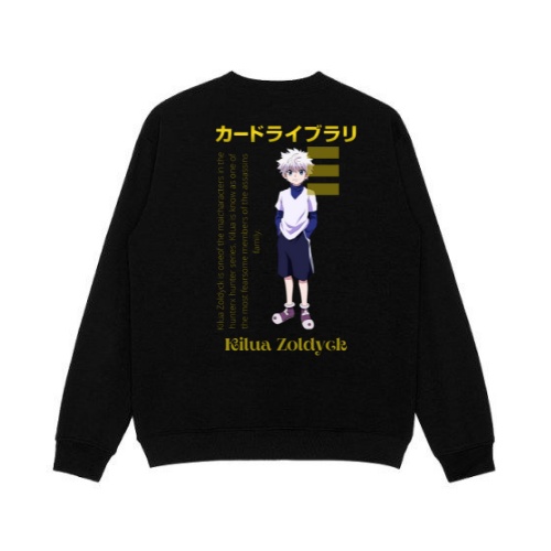 Sweater Crewneck Anak Remaja Laki laki/Perempuan  Usia 7-12-15 TAHUN ANIME KILLUA ZOLDYCK/Fleece Teb