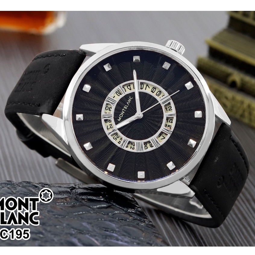 BEST SELLER JAM TANGAN MONBLANC D50 TALI KULIT TANGGAL AKTIF DM 4.0CM FREE BOX BATERAI CADANGAN || JAM TANGAN FASHION PRIA JAM TANGAN COWOK MURAH MB