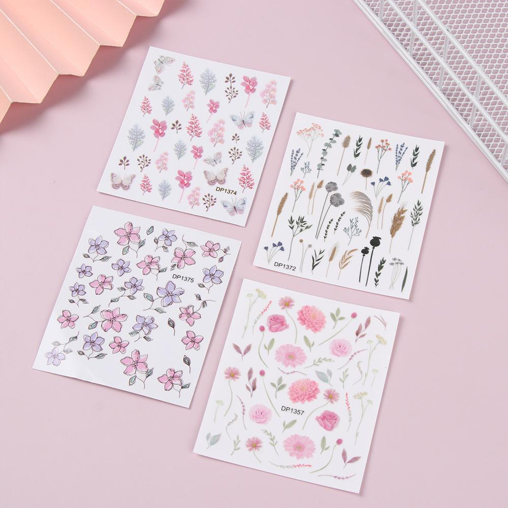 Preva Stiker Kuku Dekorasi Kuku Self-Adhesive Decals Desain Warna-Warni Sakura