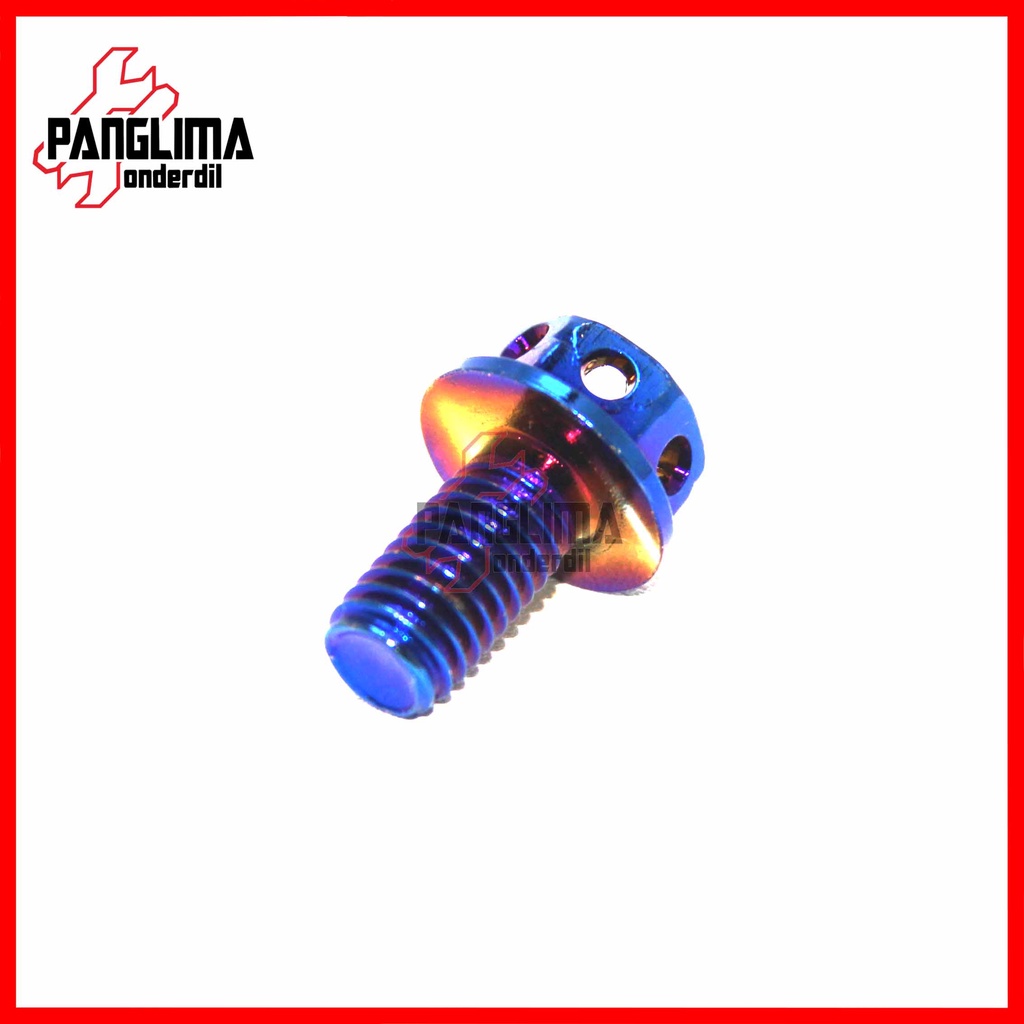 Baut Probolt Flower M8x45-8x15 Beat-FI-eSP-Street-Pop &amp; Vario 110-Techno F1-eSP Baud Biru-Blue Tutup Oli Gardan Honda Matic Drat 12