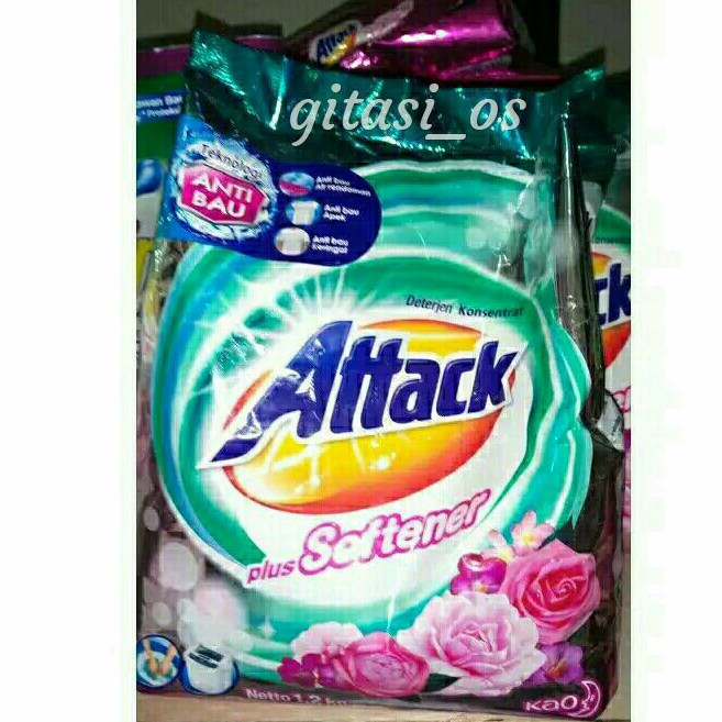 

PROMO ATTACK detergent bubuk Plus Softener 1200gr