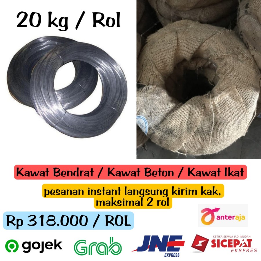 Kawat Bendrat / Kawat Beton / Kawat Ikat - PER ROL 20 KG