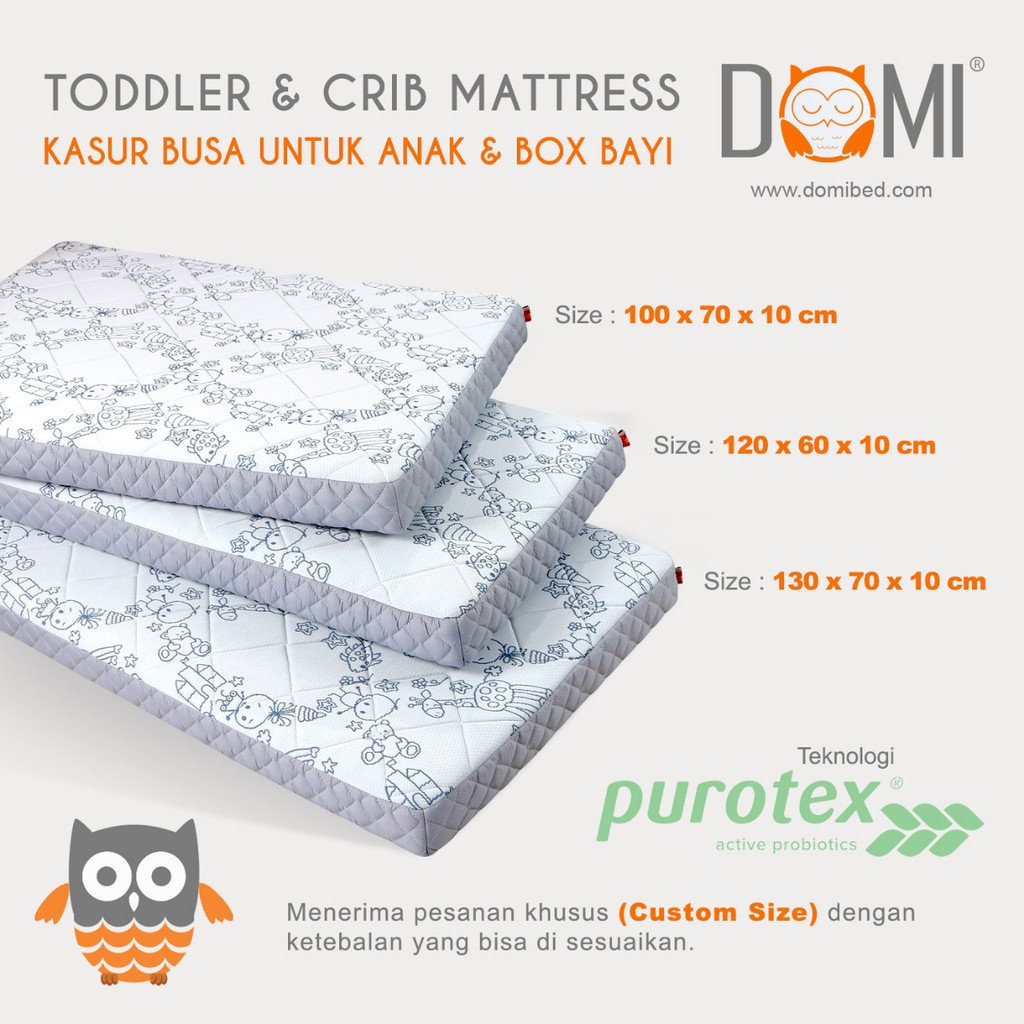 Domi Toddler &amp; Crib Mattress Kasur Busa Anak Dan Box - 10 Cm