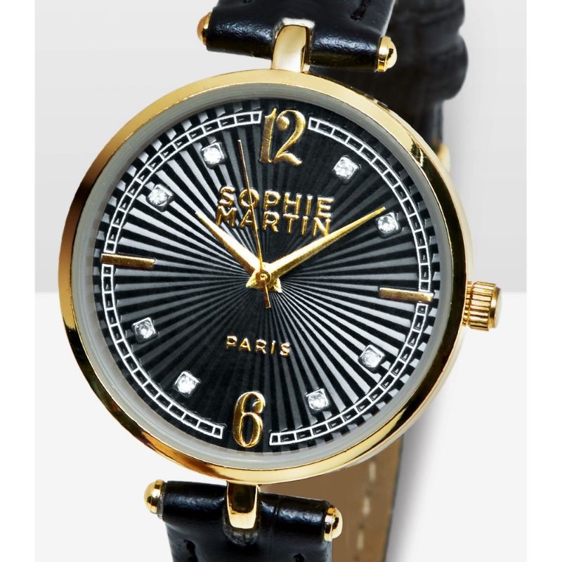 Jam Tangan wanita Kulit Sophie Paris Sophie Martin PROMO Terbaru Terlaris Jam Kim Black