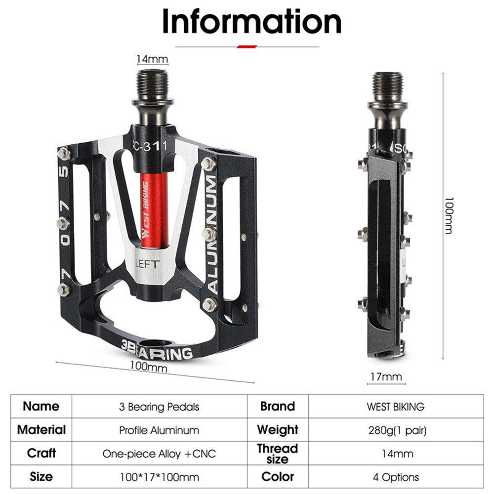 R-FLOWER 3bantalan Pedal Sepeda Bahan Aluminium Alloy Bersepeda Olahraga Luar Ruangan Sepeda Jalan Bagian