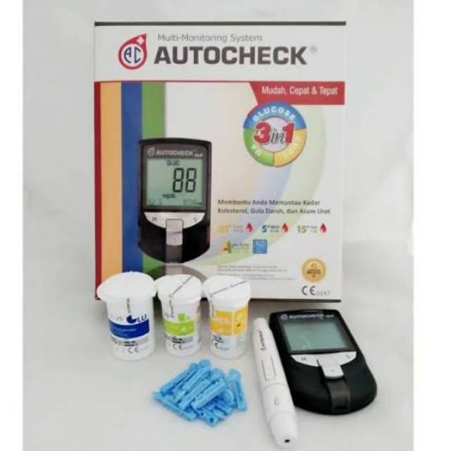 Autocheck GCU 3 in 1 alat ukur gula darah  asam urat dan 