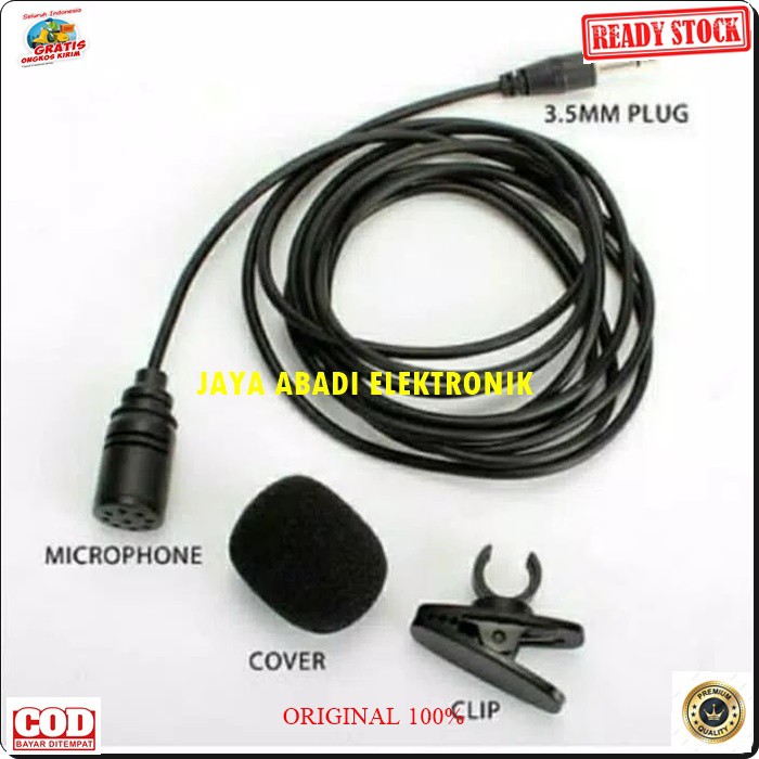 G156 ORIGINAL mic jepit 3.5mm stereo mik klip microphone clip mikrophone kerah baju kabel BISA UNTUK SEGALA JENIS cable audio sound sistem vocal vokal youtube komputer universal karaoke smule hp handphone youtuber G156  PANJANG 120-150 CM  BISA UNTUK SEGA