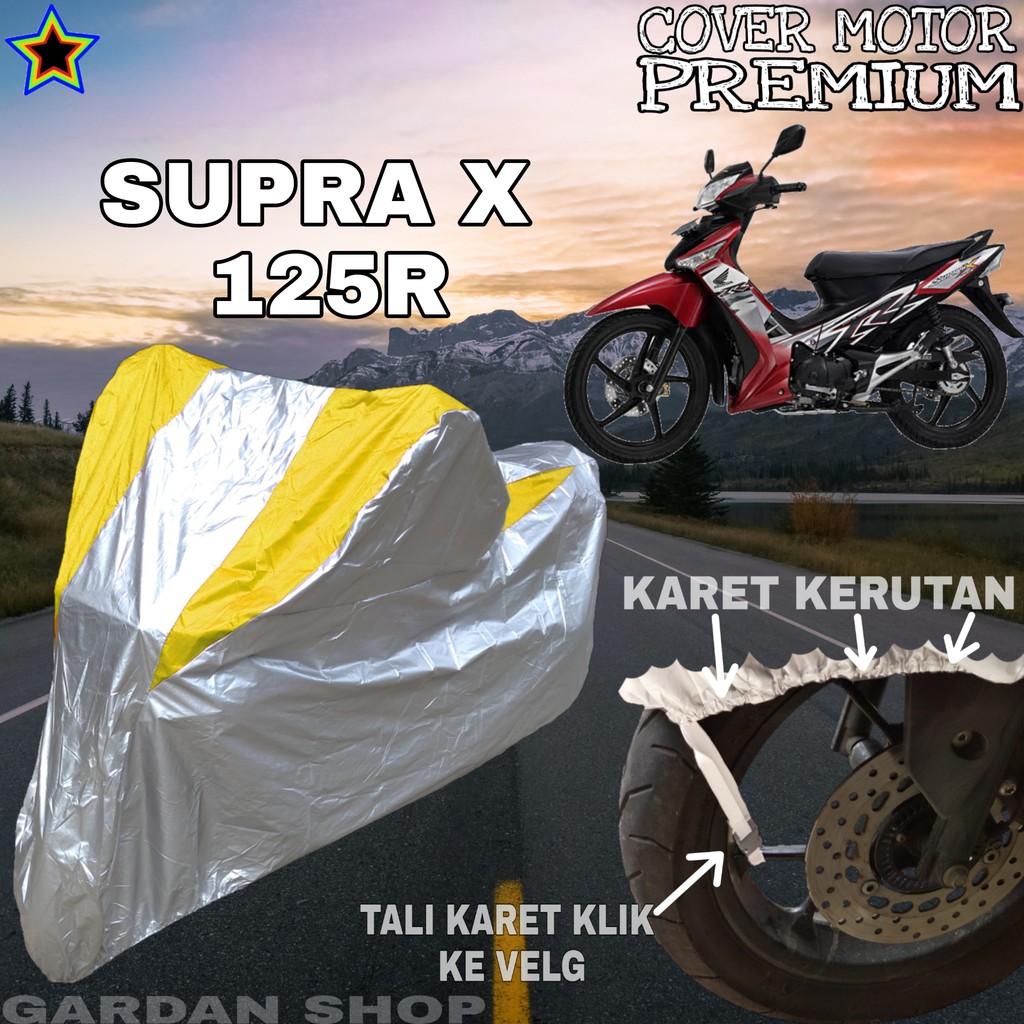 Sarung Motor SUPRA X 125R Silver KUNING Body Cover Supra PREMIUM