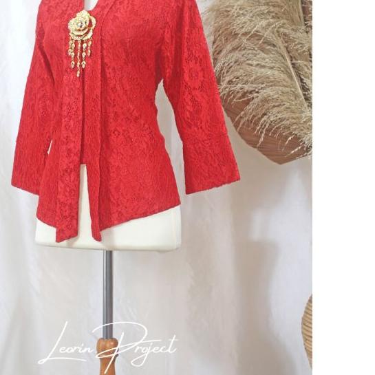 Atasan Kebaya Kartini Kutubaru Encim Modern Terkini Murah Bahan Brokat Bonus Furing Full Katun Grosi