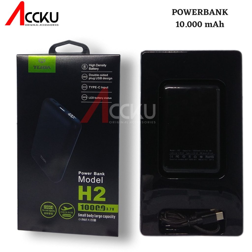 POWER BANK 10.000 MAH POWERBANK 10.000 MAH KABEL DATA TYPE C POWERBANK TLIDA H-2