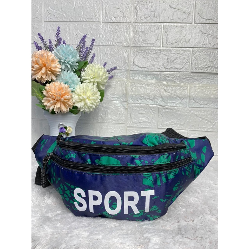 IMPORT Tas Selempang Sport Pria Asli Import / Tas Murah Waistbag Pria Waterproof