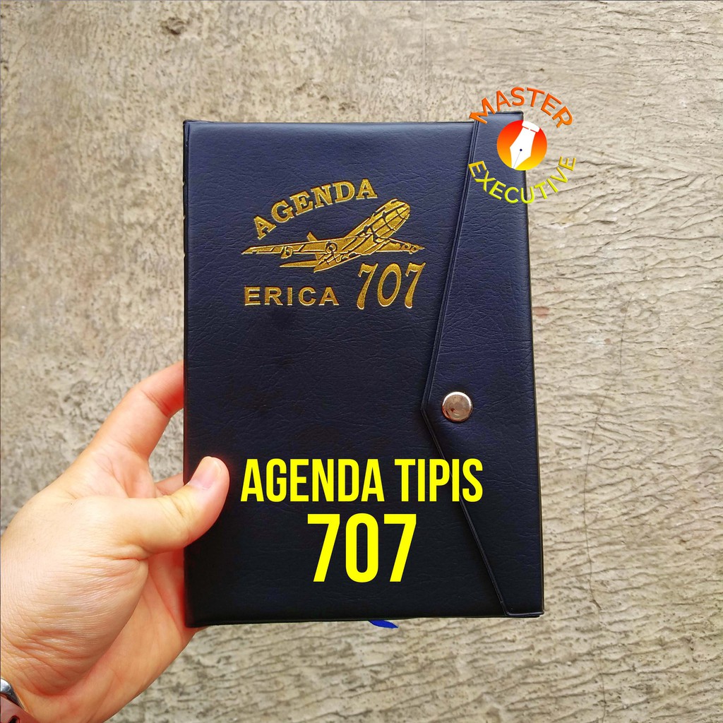 Erica Agenda Kancing Tipis 707 Hitam Black / Planner