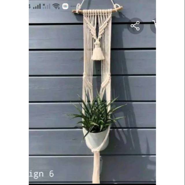 READY STOK) macrame pot gantung/ macrame plant hanger (POT 009)