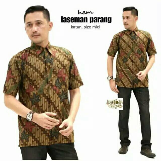 Hem Pendek Batik Laseman Parang Lawasan Sogan