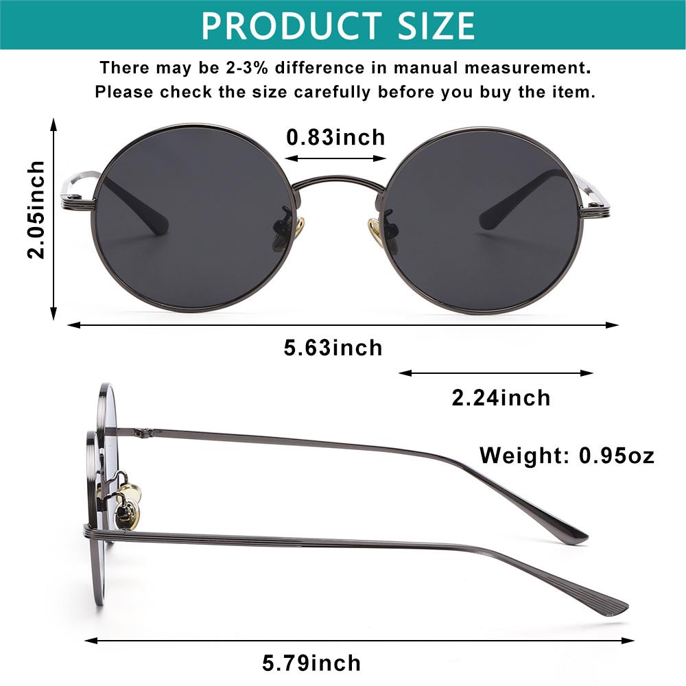 Wonder Vintage Kacamata Hitam Pria Dan Wanita Perlindungan UV Eyewear Round Sunglasses