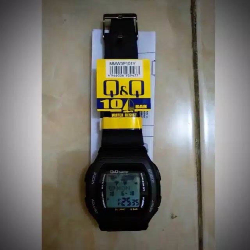 Jam Tangan Pria Digital Databank Q&amp;Q QnQ QQ MMW3 MMW3P MMW3P101Y Original Water Resistant 10 BAR