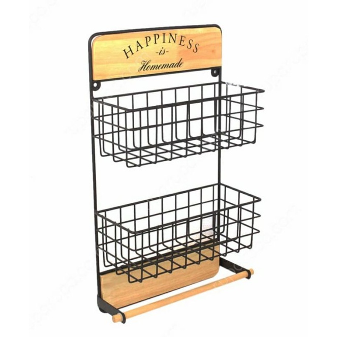 Rak Dapur Gantung 2 Tingkat Besi Model, Rak Gantung Untuk Cafe Industrial