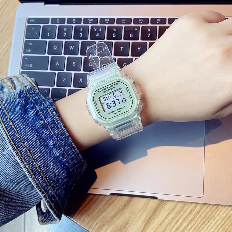 COD JAM TANGAN DIGITAL RUBBER PRIA WANITA SEGI  GROSIR MURAH KARET SPORT LED  POLOS COUPLE M136