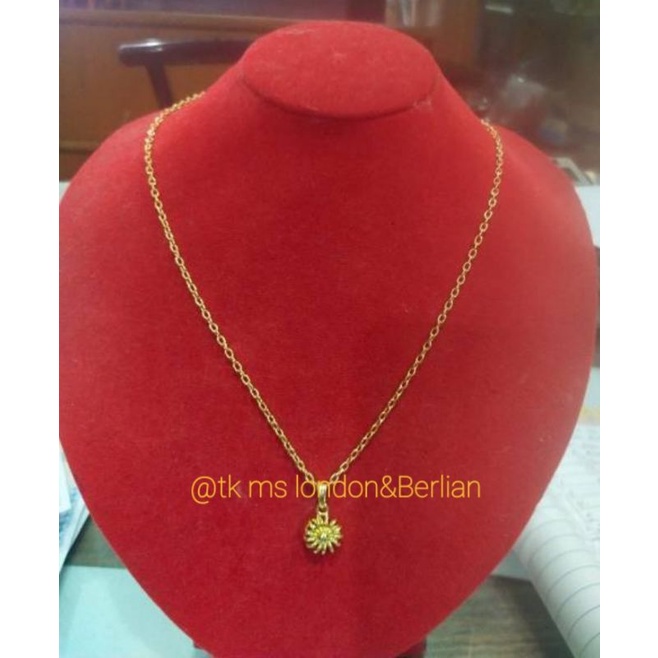 Kalung Set Liontin 24K Kadar 99,99.% Emas Tua.