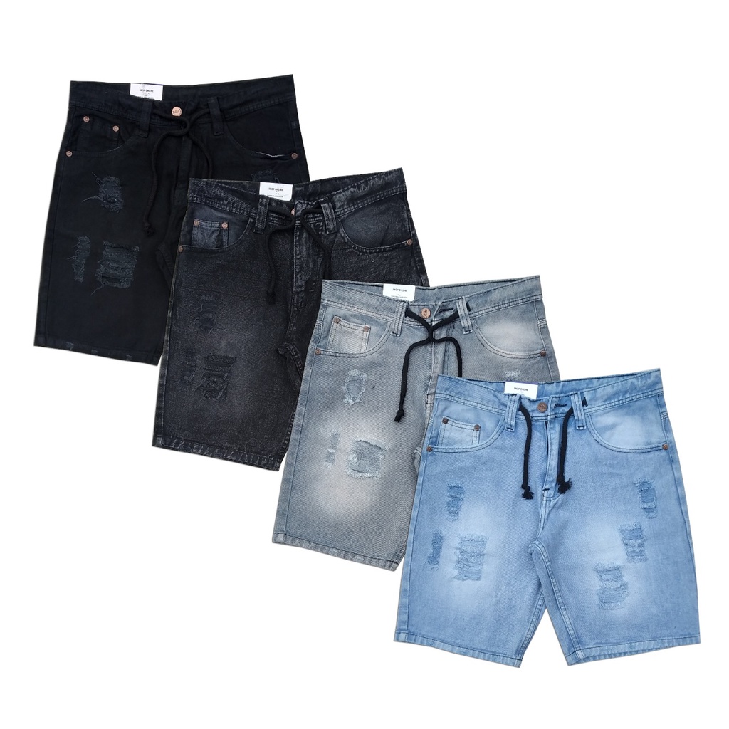 [BISA COD] CELANA JEANS PENDEK ROBEK-ROBEK SNOW CELANA JEANS DISTRO SANDWASH SANTAI