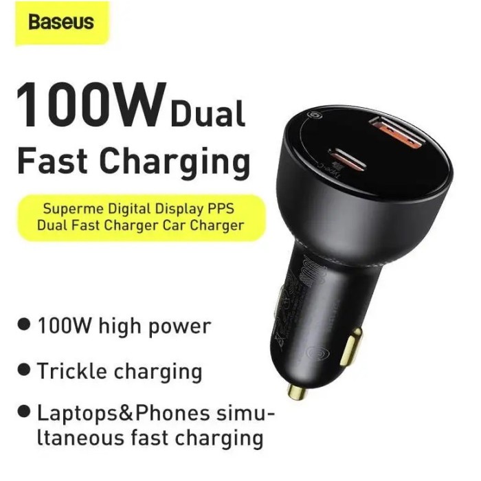 BASEUS Charger Car Charger Superme Digital Display PPS Dual Quick - CCZX