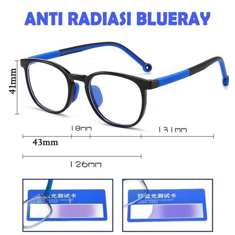 Mushto Kacamata Anak/Kacamata Antiradiasi Blueray TR90/Kacamata Komputer TV HP 2233 2105