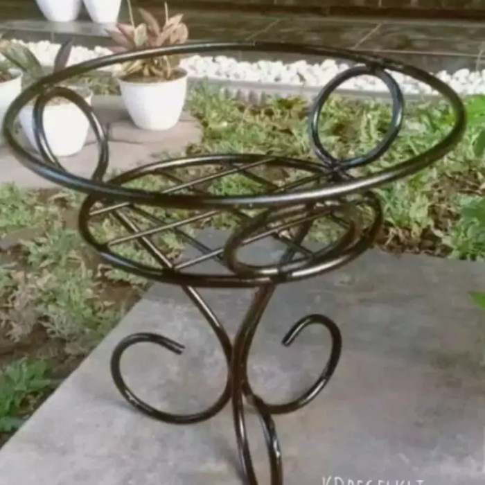 STANDING RAK POT TUNGGAL/RAK POT BUNGA BESI/FLANTER HIAS/RAK POT - Putih