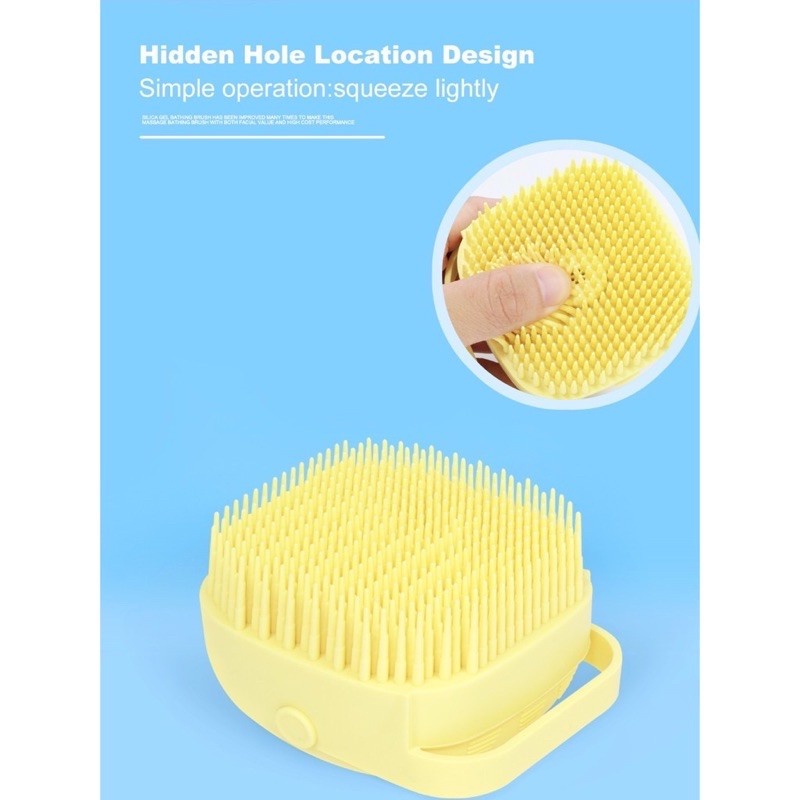 Sikat Mandi Bahan Silikon Lembut  Shower Brush Silicone  Spons Badan Bisa Isi Sabun Didalam