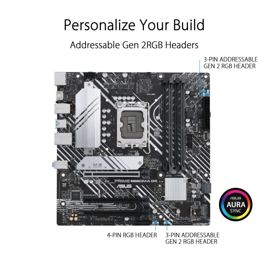 ASUS PRIME B660M-A D4 WIFI B660M DDR4 - LGA 1700 (mATX, GEN12, B660) MOTHERBOARD