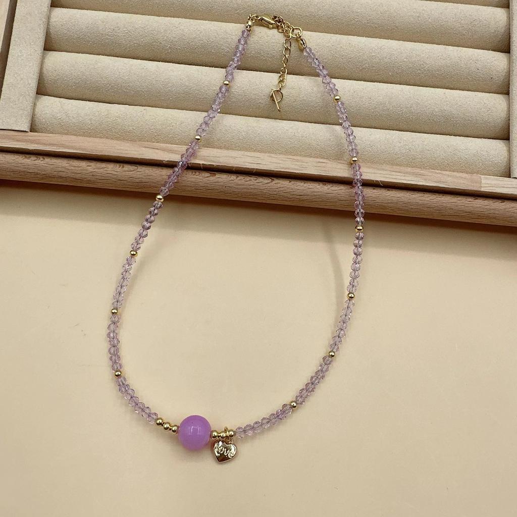 Manik-manik Kristal Warna-Warni Buatan Tangan Kalung Fashion Senada Rantai Klavikula