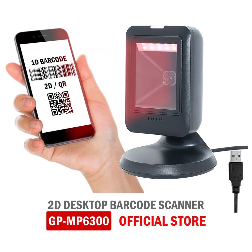 Barcode Scanner 2D QR 1D barcode reader scaner barcode meja duduk scan QR code autoscanning Omnidire
