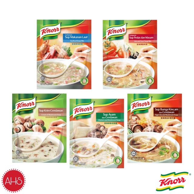 

KNORR Soup Mix Malaysia Seafood Hot Sour Chicken Mushroom Cream Tiger Lily