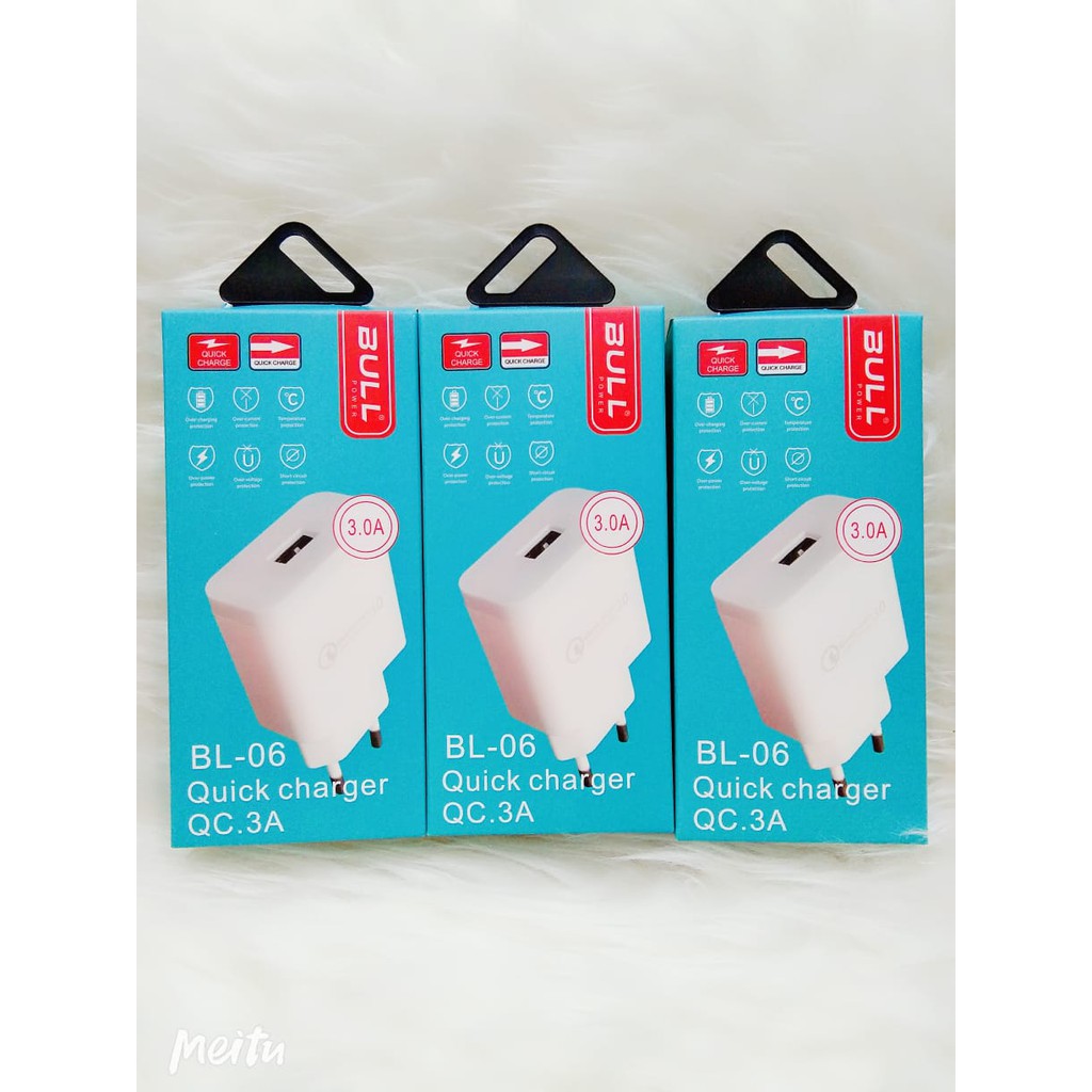 TRAVEL ADAPTOP / BATOK CAS BULL BL-06 QUICK CHARGER QC  3A