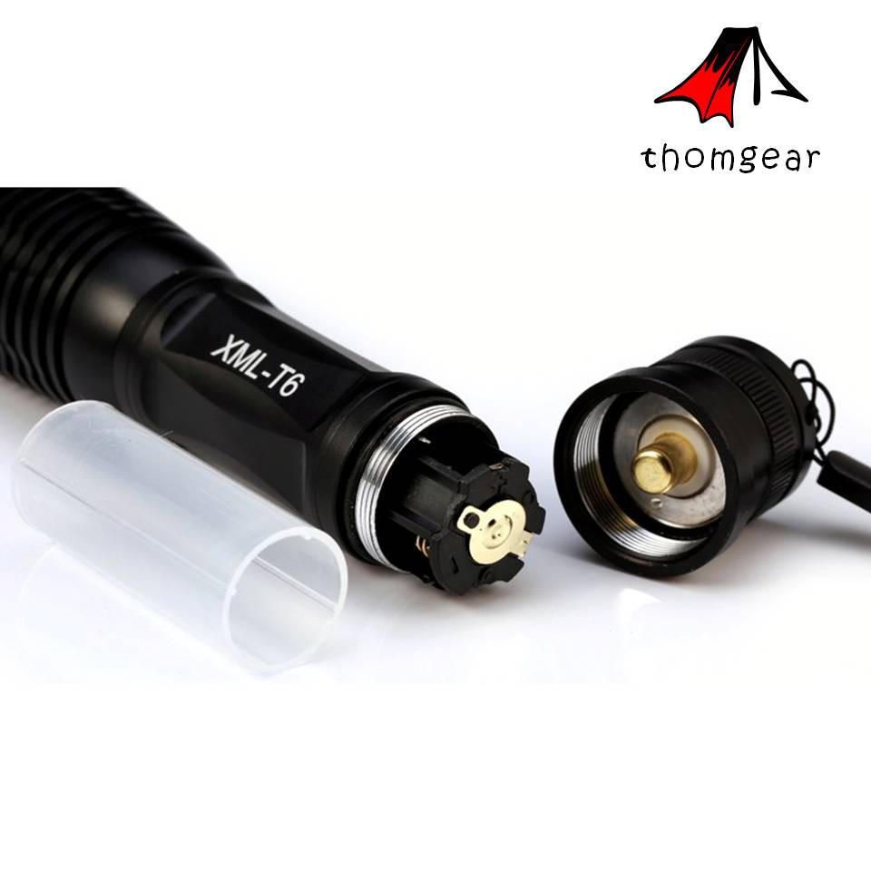 Thomgear Senter Led Super Terang Body Aluminium Tactical Cree Xm-L T6 8000 Lumens - F18