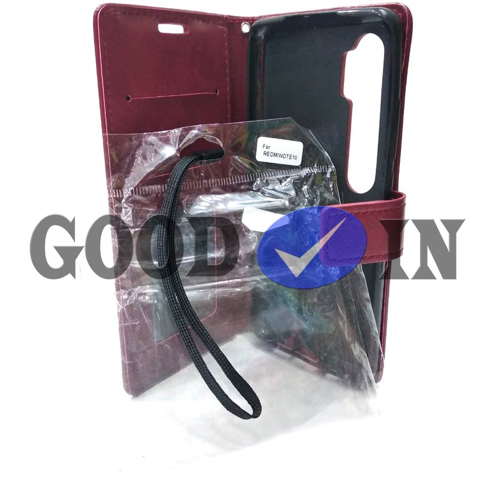 Flip Case - Flip Polos - Case Dompet Kulit Polos - Case REDMI NOTE 10