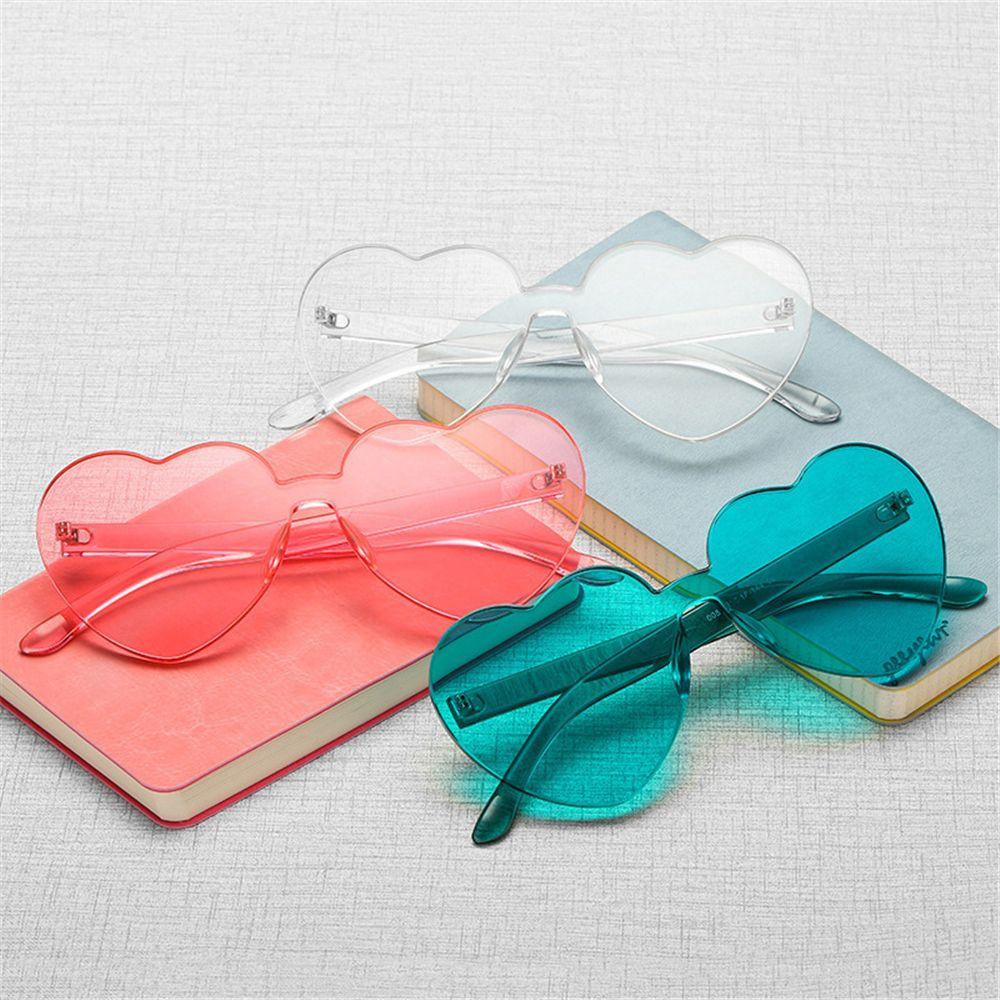 R-flower Heart Sunglasses Aksesoris Kacamata Sunglasses Transparan Trendy Untuk Wanita