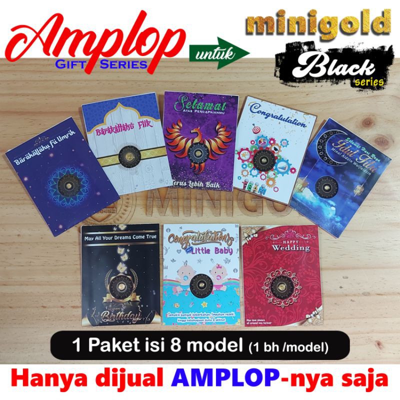 

Paket Hemat Amplop Gift Series Full Tema - Alternatif Kado Emas Minigold Black Series Murah