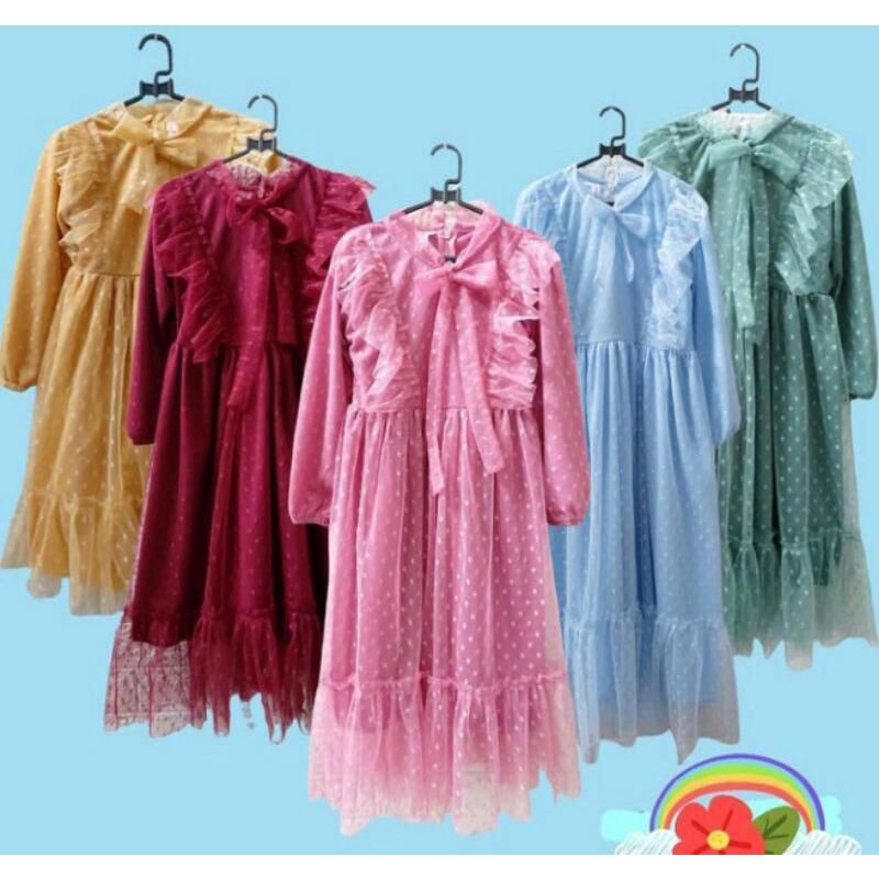 Gamis Anak Tile Polkadot