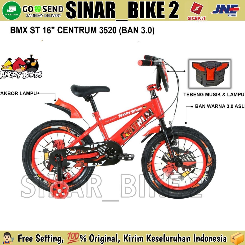 Sepeda BMX Anak Laki 12 16 18 Inch BMX CENTRUM CT-3520-2 Edisi Angry Bird