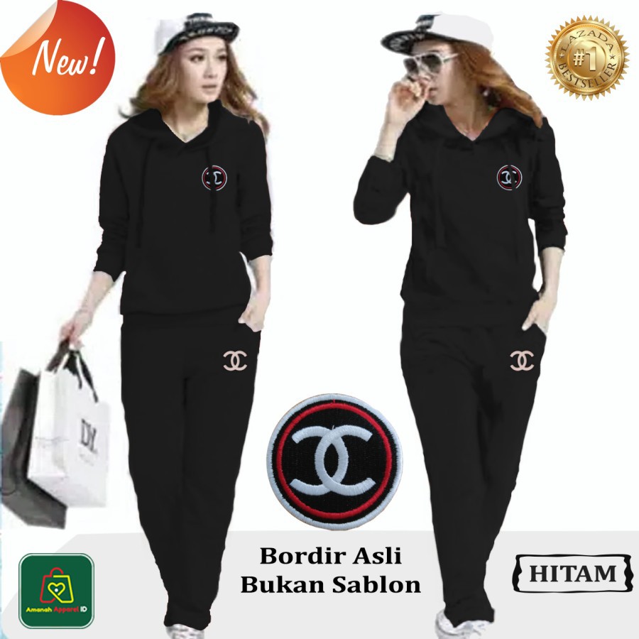 Setelan Kaos Olahraga Senam HOODIE KOREA Babyterry Training Wanita XL - XXXL / 10459-10467