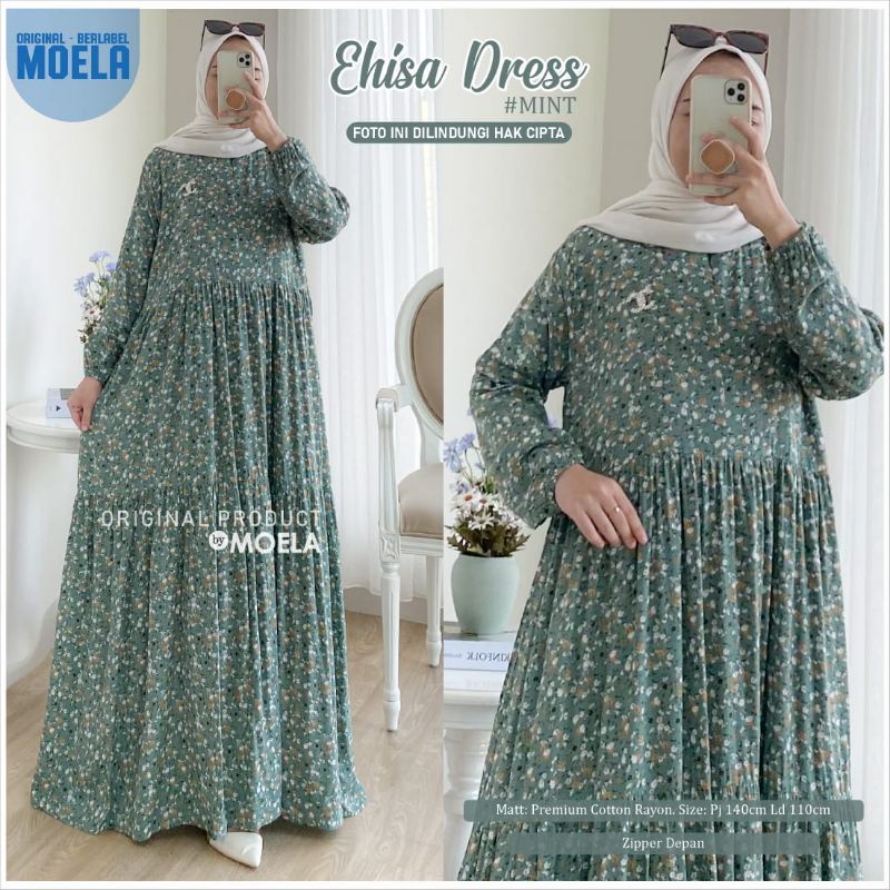 Ehisa Dress by Moela Gamis Katun Rayon Mayung