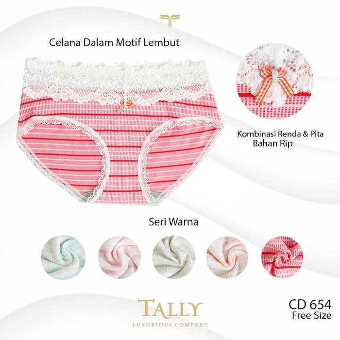 Celana Dalam Salur Bahan Katun TALLY 654 Variasi Renda Sexy
